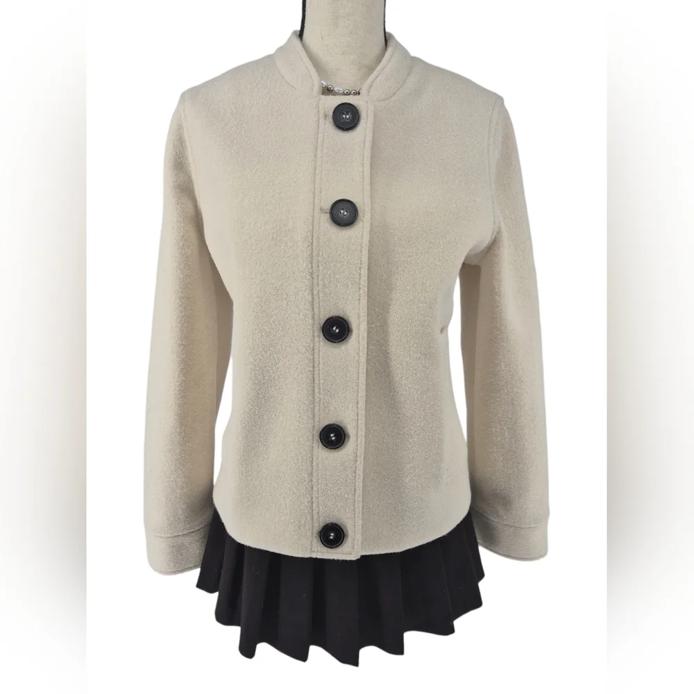 Timeless Alfani Cream Minimalist Jacket, Quiet Luxury, Parisian,‎ Sz Med